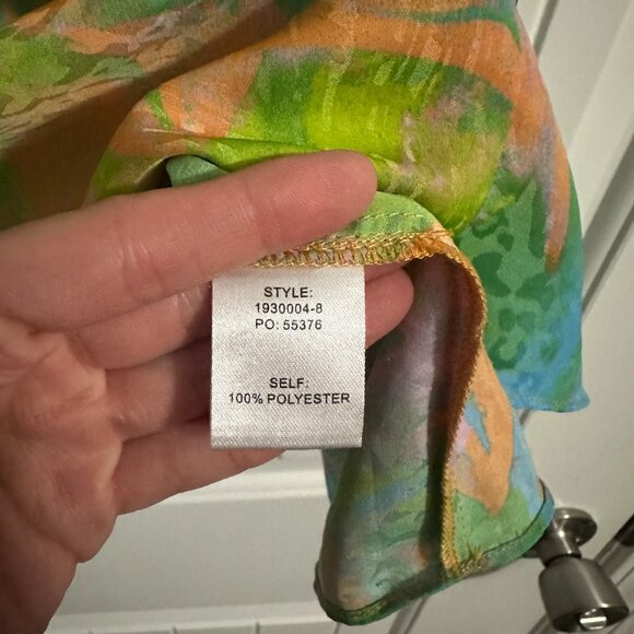 Current Air Sleeveless Pleated Floral Blouse M • Spring Pastel Colors - Picture 6 of 6